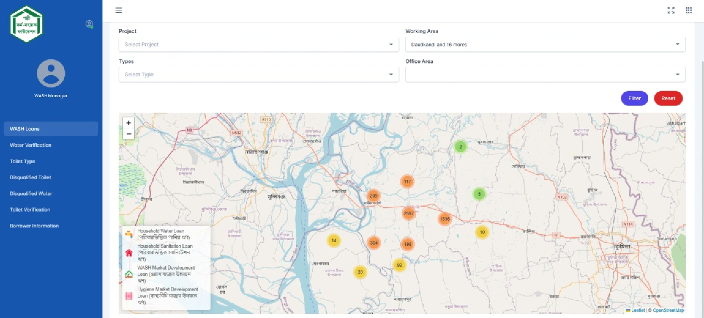 PKSF WASH Dashboard