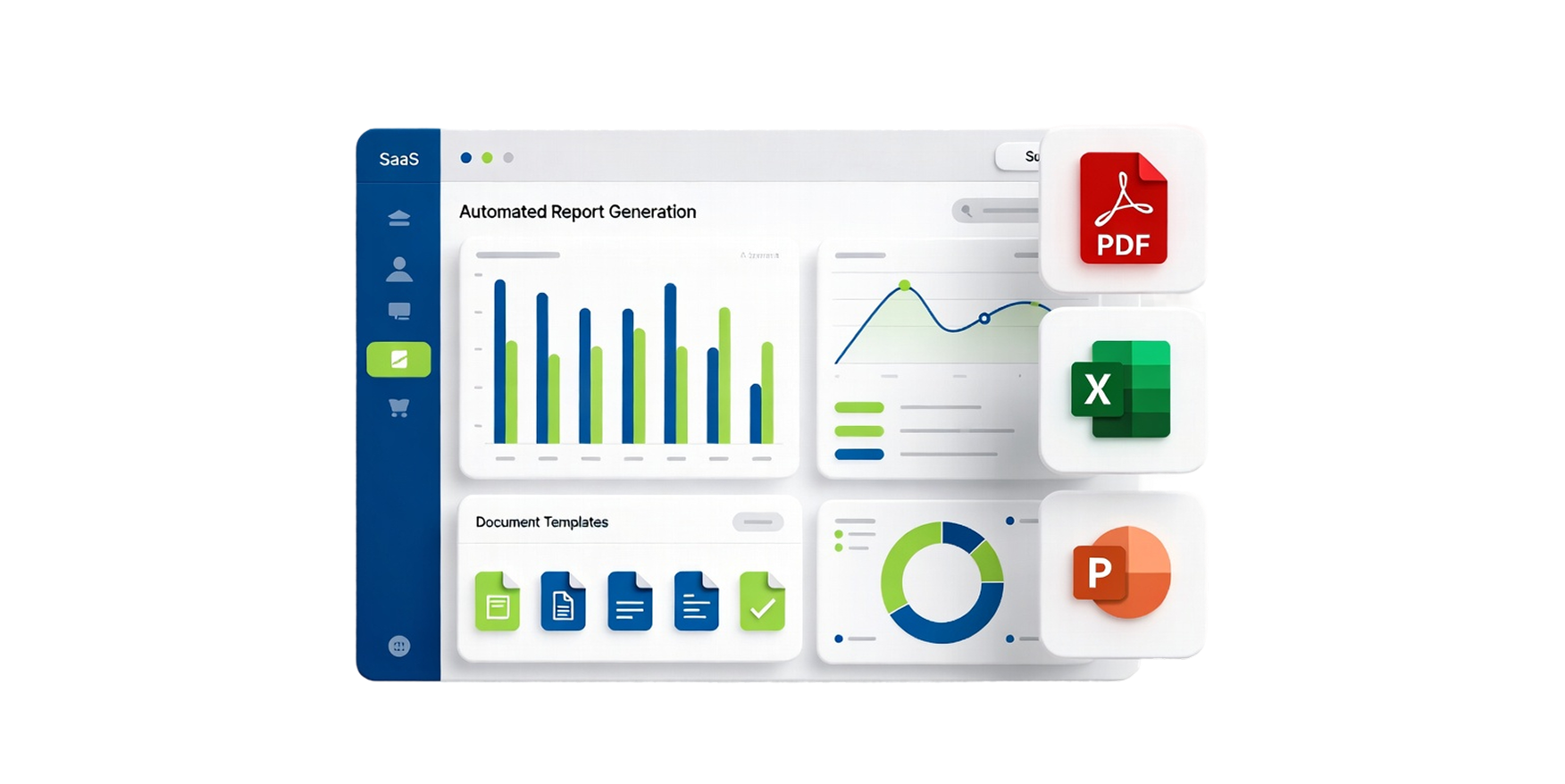 Reporting – automated report generation with PDF, Excel and PowerPoint export